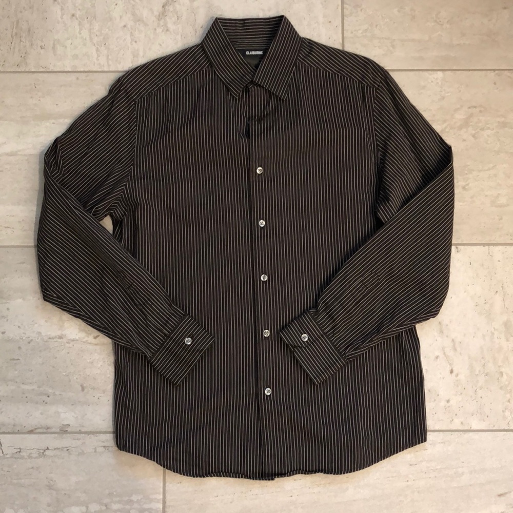 Brown/white casual button down
